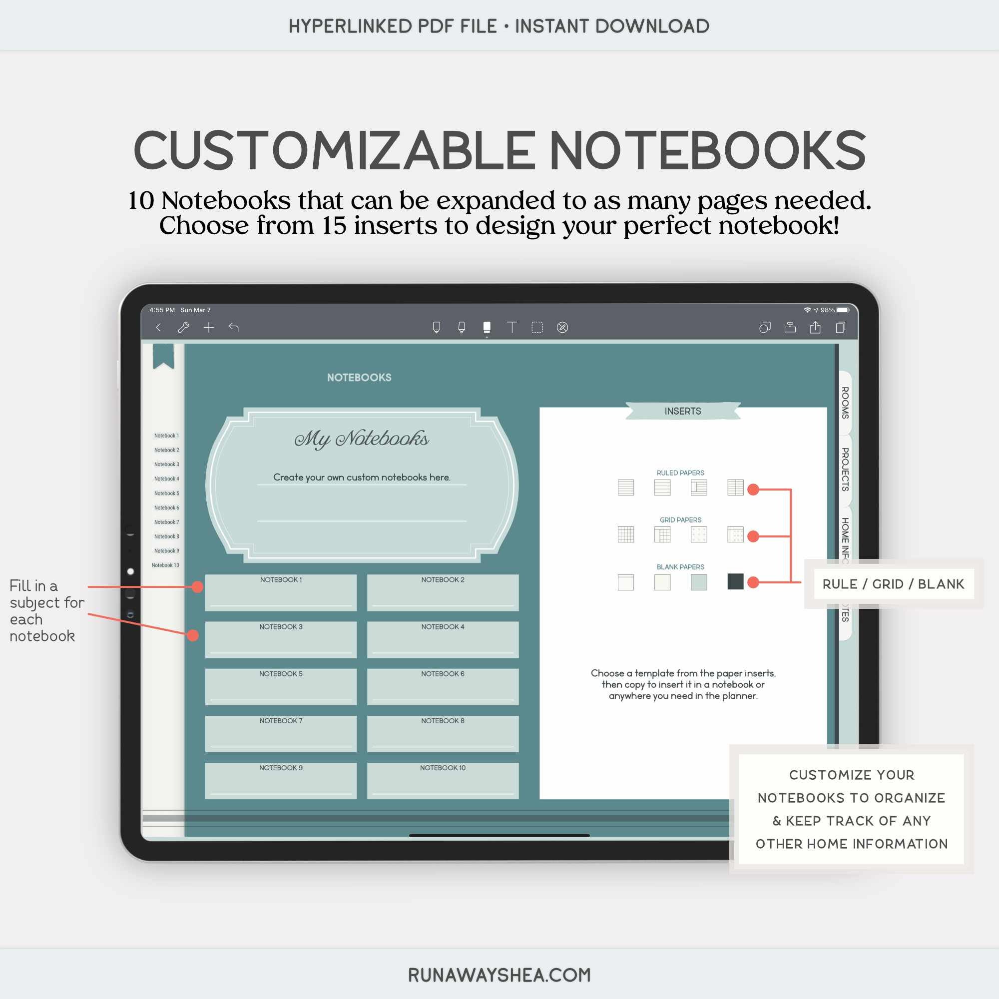 Digital Home Project Planner for DIY Projects Room Etsy UK