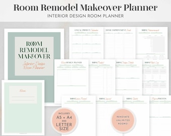 Room Remodel Planner Printable | Plan Your Home Improvement Renovations and Interior Design Makeovers | PP-22