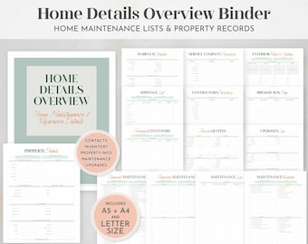 Home Maintenance Planner Printable | Household Details Overview (PDF) PP-22