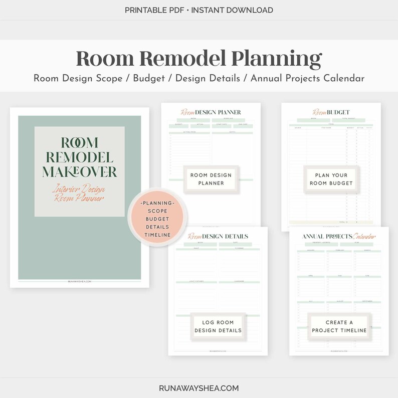 Home Improvement Project Planner Printable Bundle | DIY Renovation ...