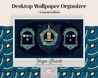 Mystic Yoga Desktop Wallpaper Organizer | Wallpapers & Folder Icons (Digital Download)