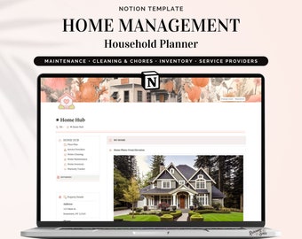Notion Home Management Planner Template – Household Tracker Dashboard (Digital Product)