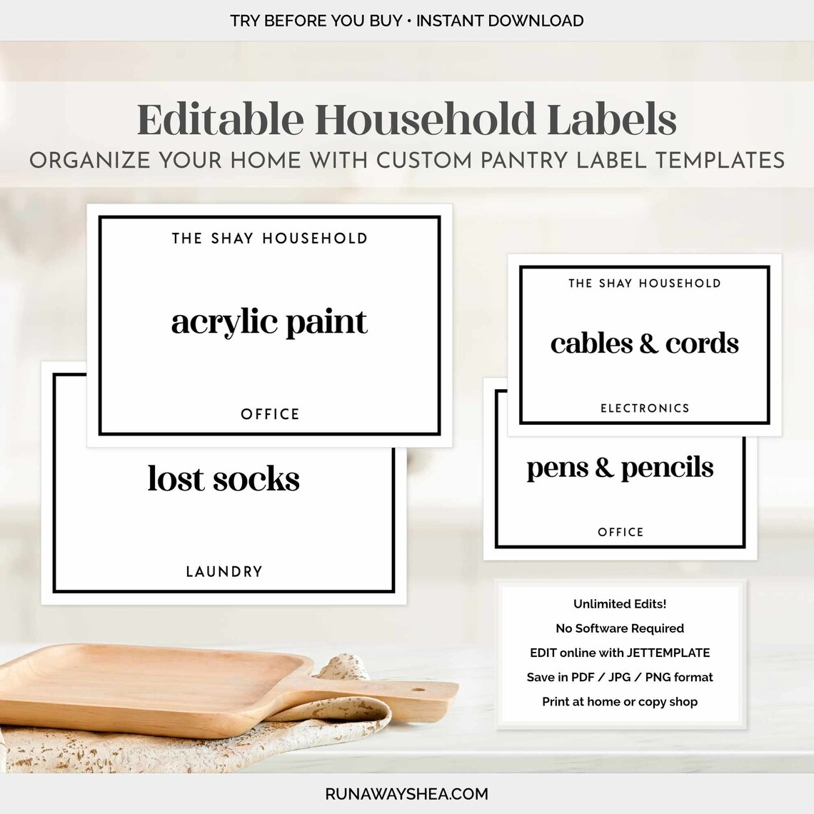Editable Storage Labels Template Customize Your Own Labels & Etsy