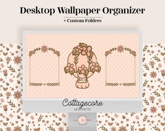 Cottagecore Sweet Desktop Wallpaper Organizer | Wallpapers & Folder Icons (Digital Download)