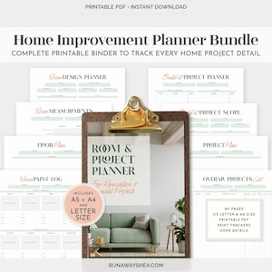 Home Project Planner Printable Ultimate Bundle | Plan and Design Your Home Improvement Renovation, DIY Projects and Remodel Makeover | PP-22