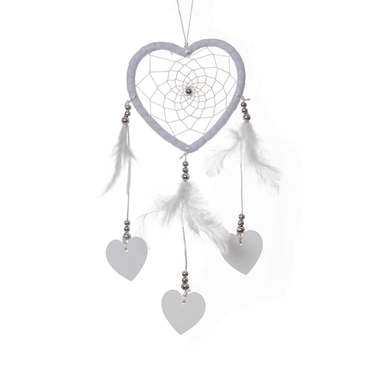 Pure White Heartshaped Dream Catcher Feather Wall Hanging Etsy