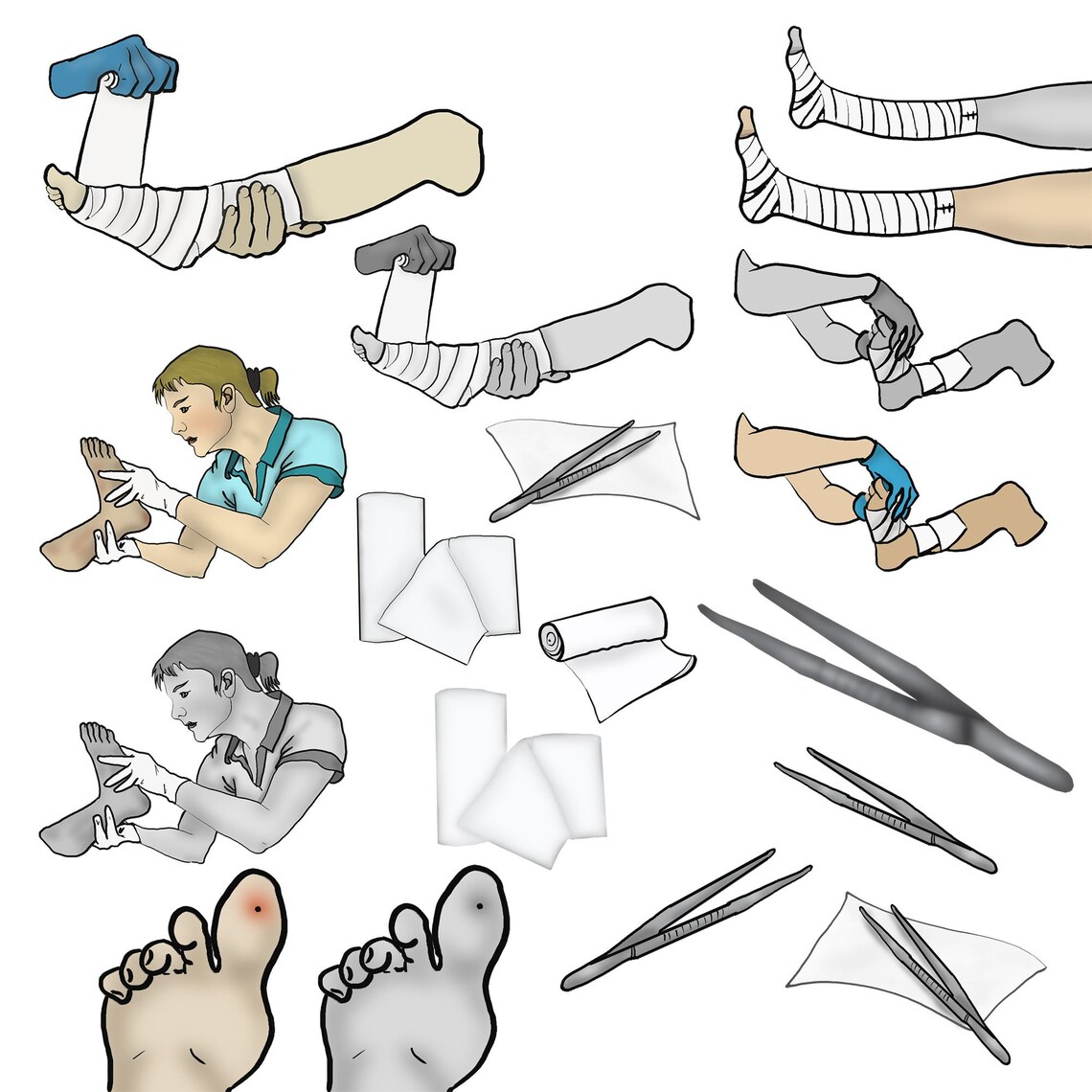 Clipart's wound care nurse education wound care | Etsy