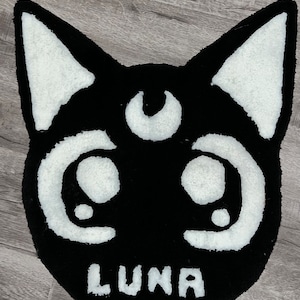 Sailormoon Luna Cat Rug Art - Anime Fan - 22x18.5