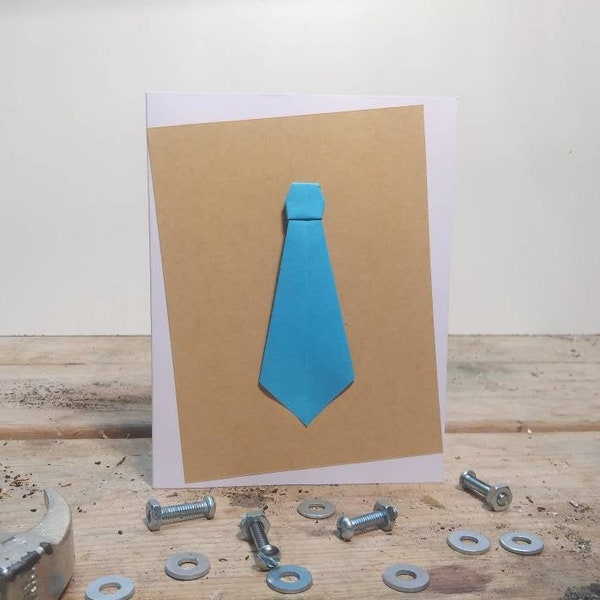 Origami Tie Card For Dad - Father's Day Card - Card with Tie - Card for Him - Birthday Card for Son - Origami Card