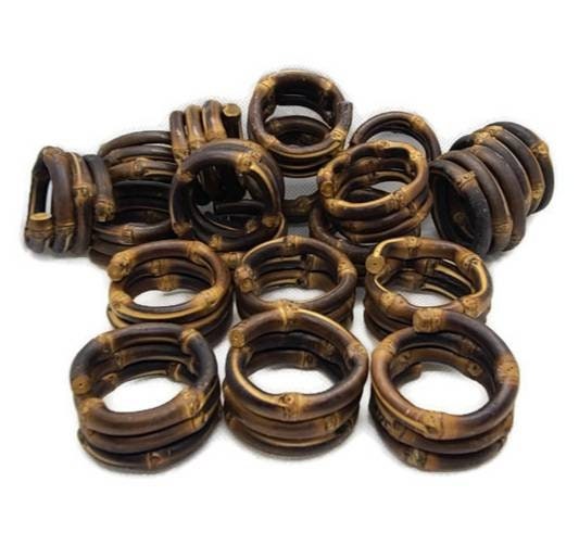 Vintage C Ring Wood Curtain Rings, 28 Pieces 