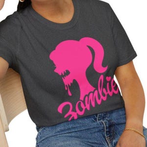 Trendy Tshirt for Women Graphic Shirt Pastel Goth Kawaii Gothic Womens Clothing Tops for Teen Girl Gift Her Zombie Shirt Pink Brabie T-Shirt image 10
