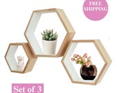 Decor Accents Wall Shelves For Nursery Floating Shelves For Plant Shelf Wall Art Wood Farmhouse Wall Shelf Honeycomb Set Of Three Decor