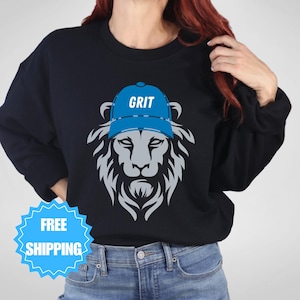 Camiseta Grit Detroit Sudadera Lion Camiseta deportiva Grit Sudadera Detroit Fan DET 313 para ella Sudadera para él Diseño de camiseta Detroit Lion