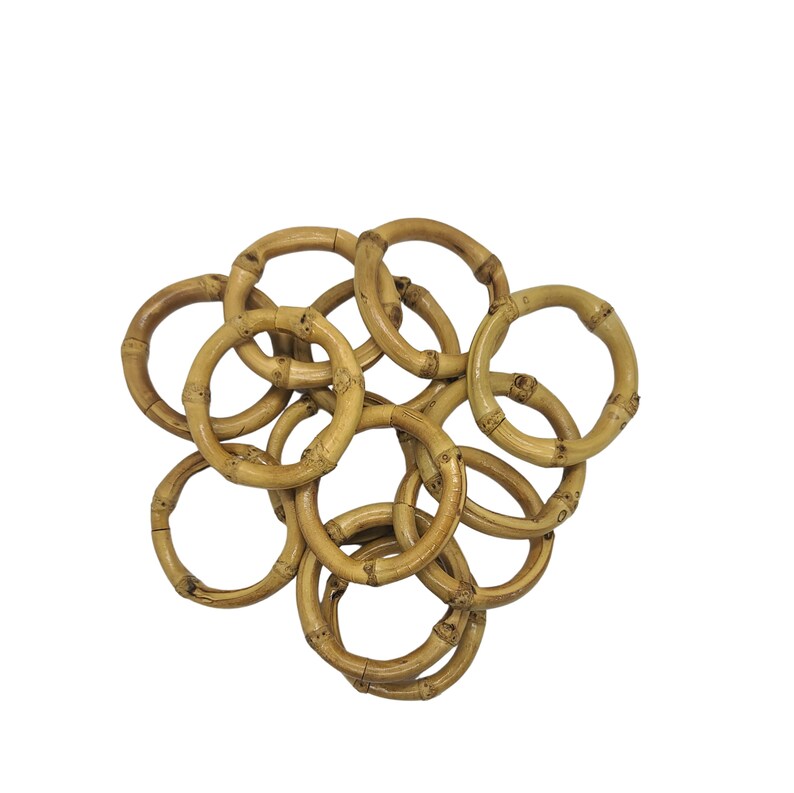 Wooden Napkin Rings Set Rustic Gold Napkin Rings Made of Bamboo Root, Boho Chic Dinner Table