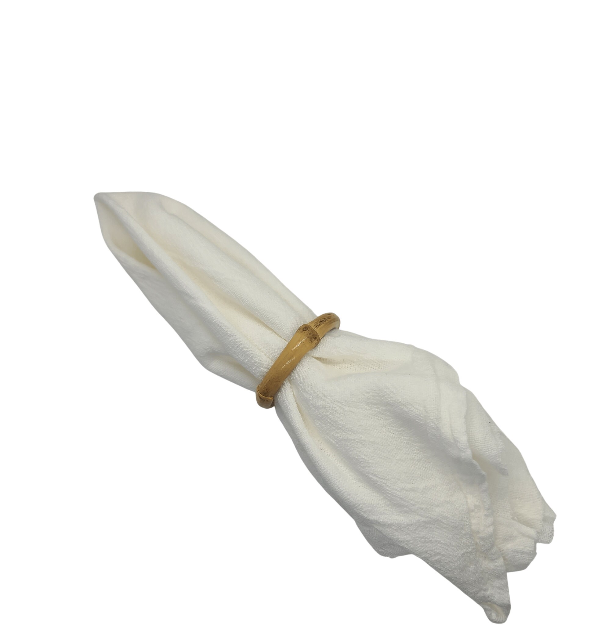 Wooden Napkin Rings Set Rustic Gold Napkin Rings Made of Bamboo Root, Boho Chic Dinner Table