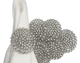 Silver Napkin Rings Vintage Napkin Rings Dinner Napkin Rings Wedding Table Diamond Napkin Rings Wedding Napkin Rings Easter Napkin Rings
