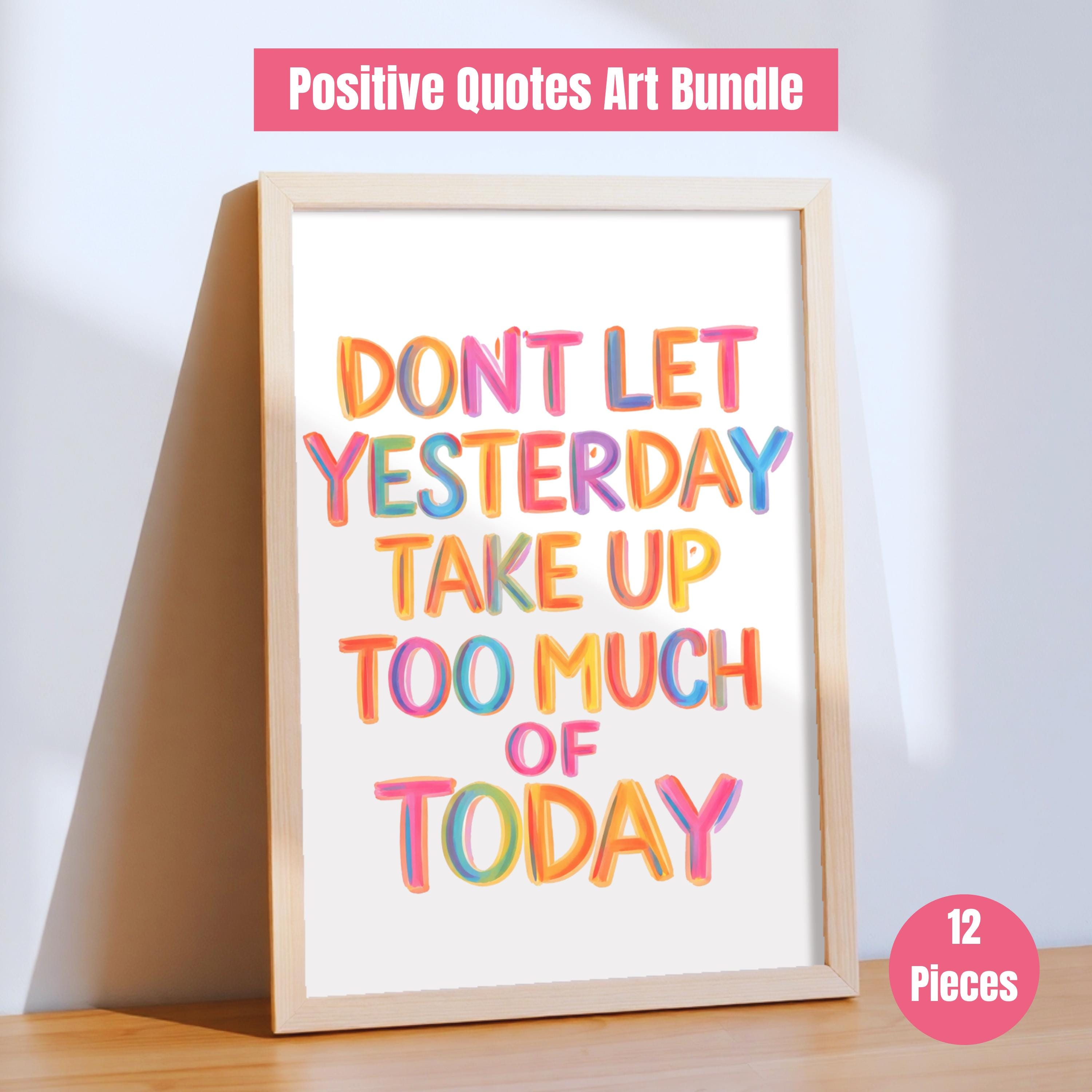 Positive Affirmative Wall Art Self Loving Poster Bundle Prints Colorful ...