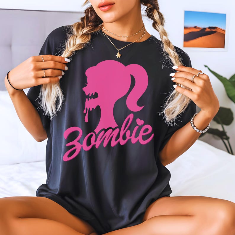 Trendy Tshirt for Women Graphic Shirt Pastel Goth Kawaii Gothic Womens Clothing Tops for Teen Girl Gift Her Zombie Shirt Pink Brabie T-Shirt image 9