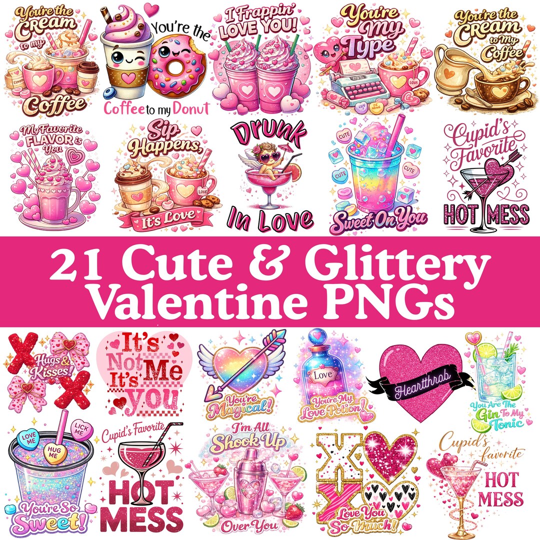 Digital Download Valentines Day PNG Bundle Art Valentine Card Clipart ...