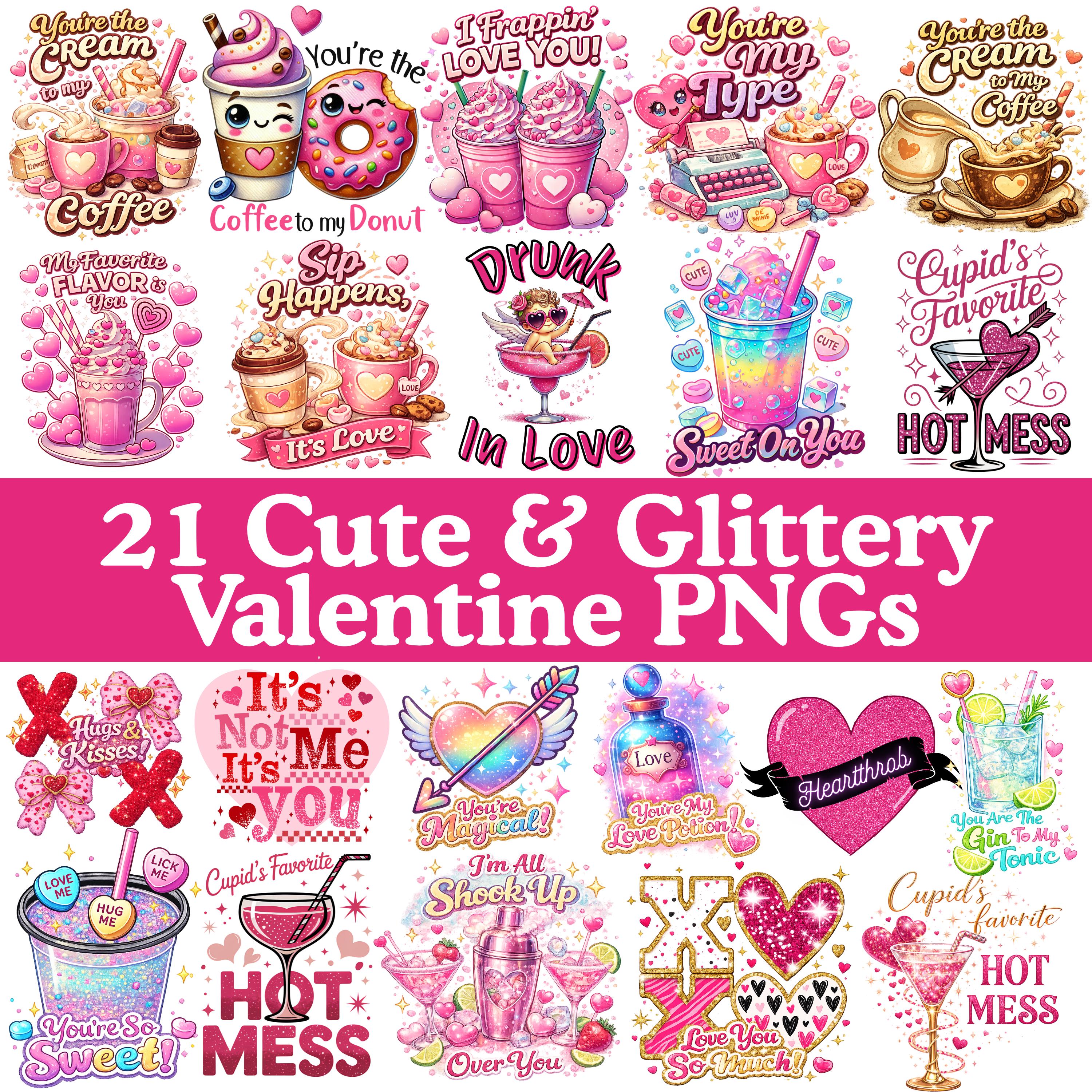 Digital Download Valentines Day PNG Bundle Art Valentine Card Clipart ...