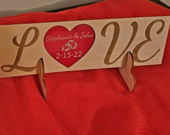 Couples Custom Love Plaque Stand *Valentines* *Wedding Gift*