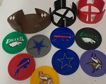 Set di sottobicchieri con supporto della squadra di football NFL / Confezione da 6 sottobicchieri personalizzabili per la tua squadra NFL preferita in qualsiasi colore