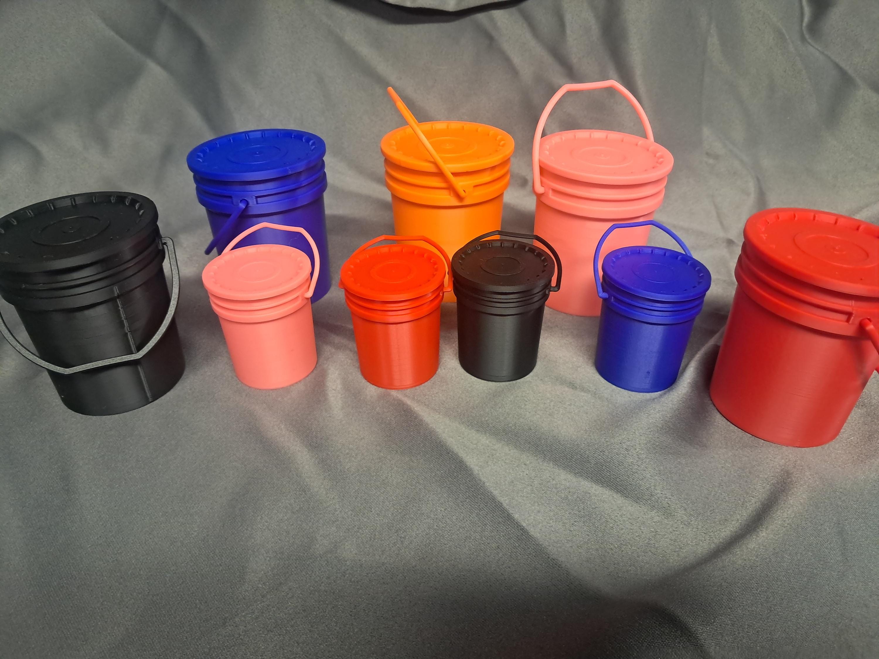 Mini 5 Gallon Buckets With Snap Lids | Custom Colors & Glow in the Dark ...