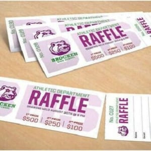 Billets de tombola personnalisés, Billets de soirée, Faire-part, Billet d'entrée, Bébé, Shower nuptiale, Impression couleur Papier cartonné épais blanc