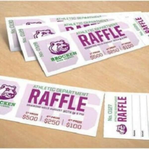 Custom Printed Raffle Tickets with Perforated Stub |  Full-Color Design on Heavyweight Card Stock for Parties, Baby Showers, Bridal Events