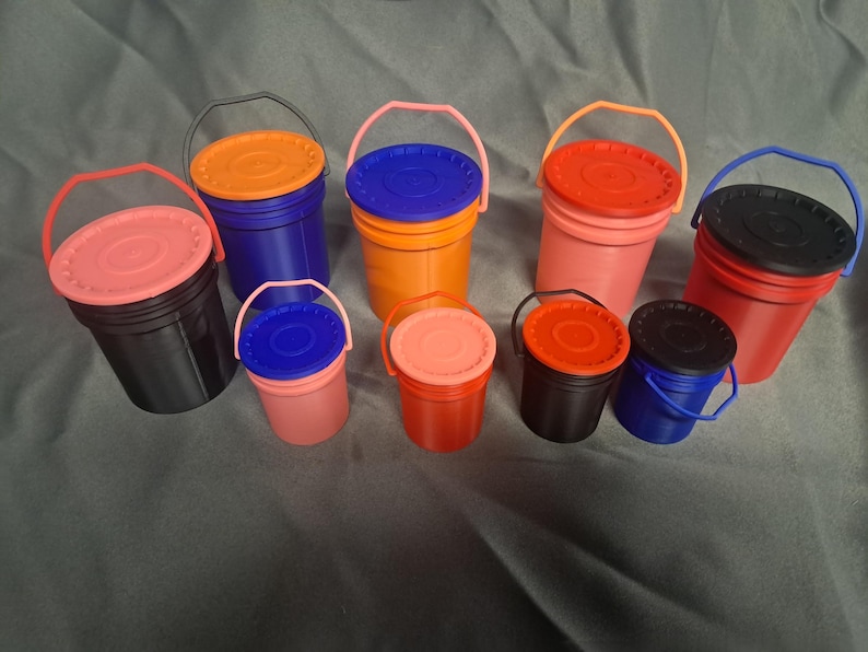 Mini 5 Gallon Buckets With Snap Lids | Custom Colors & Glow in the Dark ...