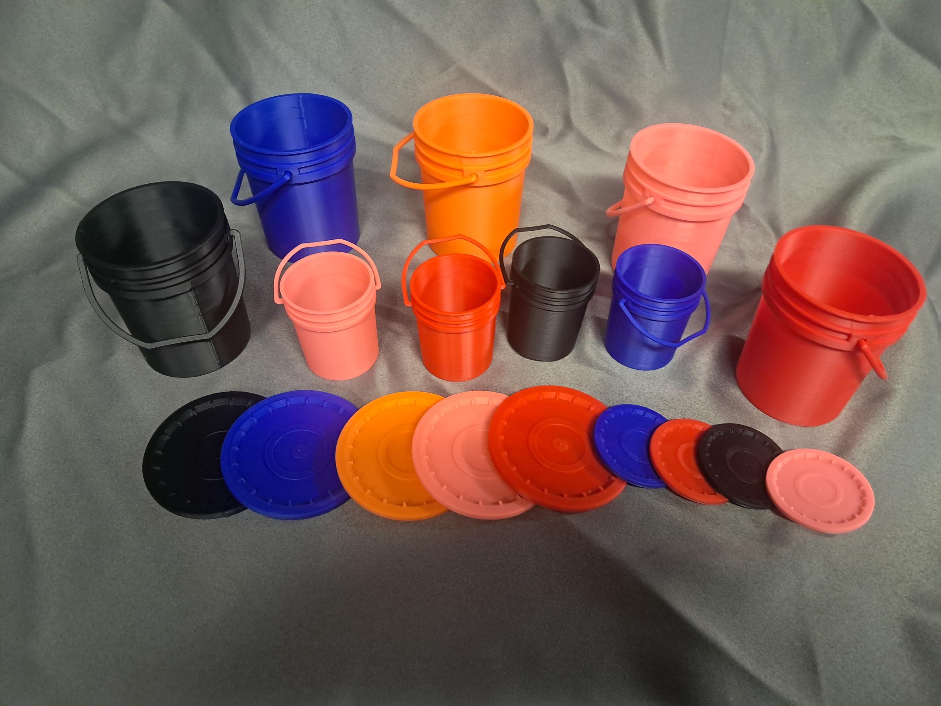 Mini 5 Gallon Buckets With Snap Lids | Custom Colors & Glow in the Dark ...