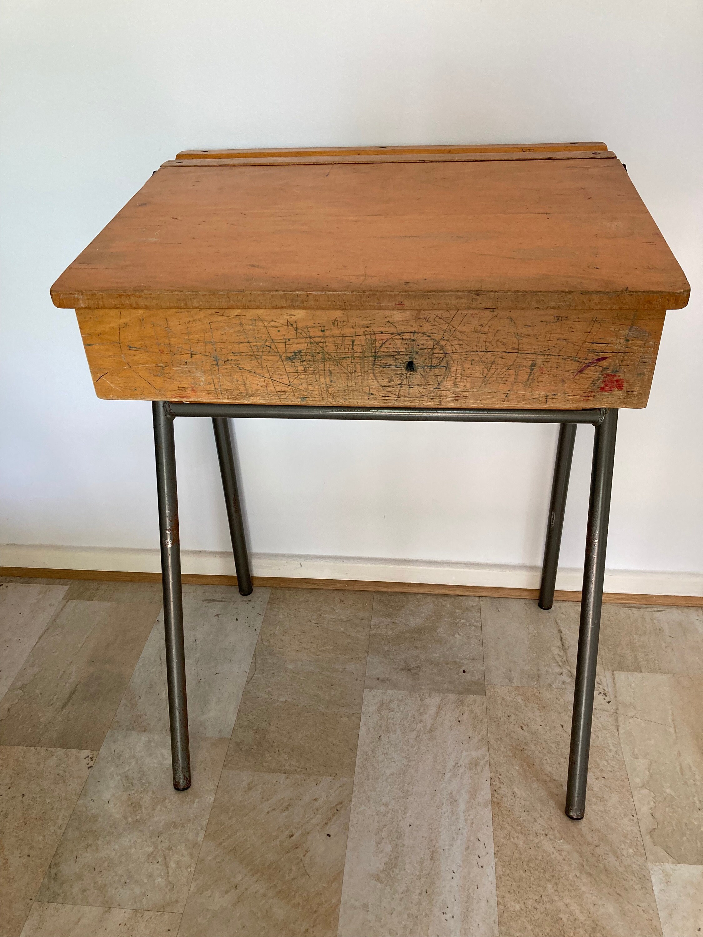 Customised Vintage School Desk Metal Legs Etsy