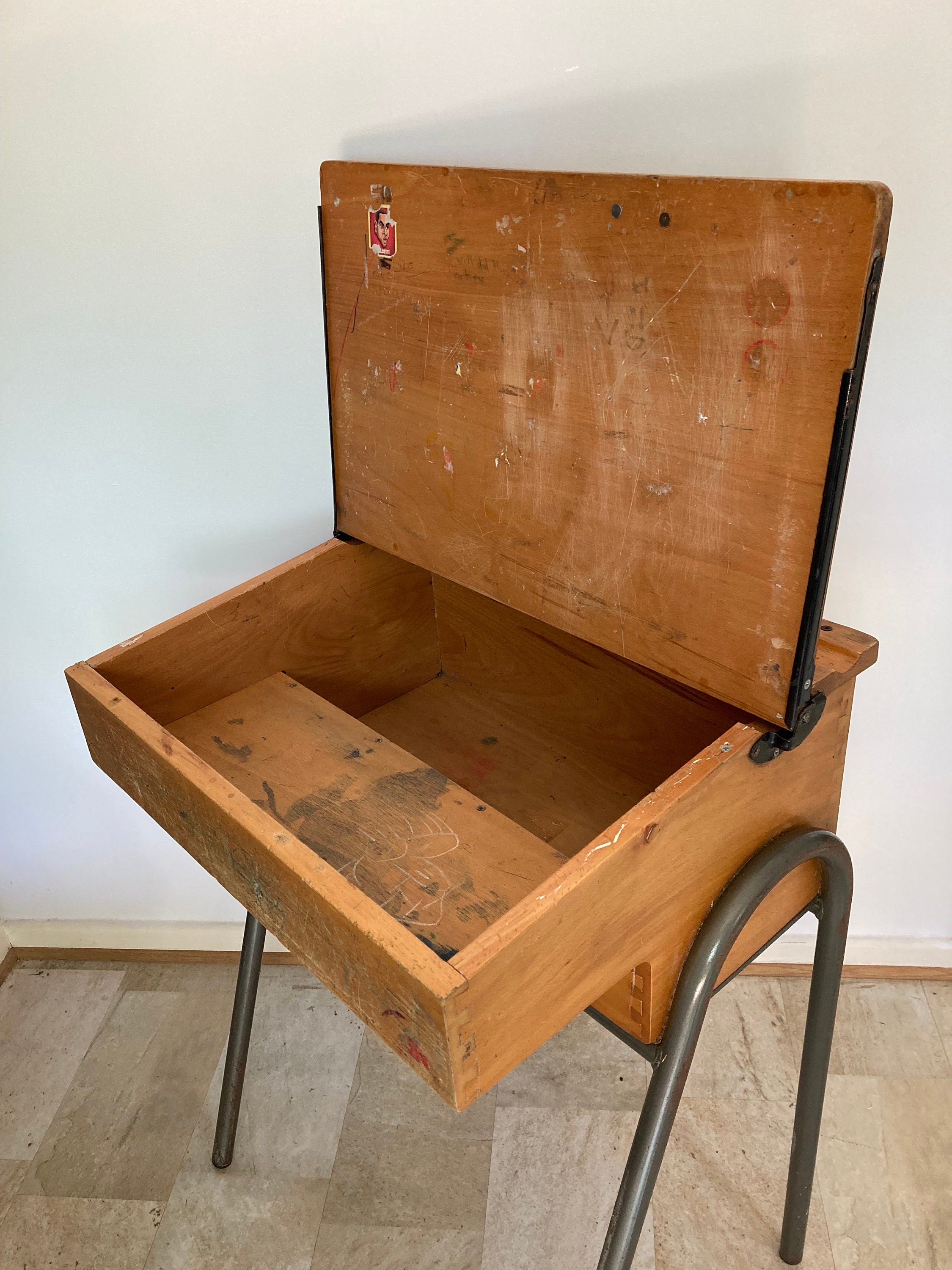 Customised Vintage School Desk Metal Legs Etsy