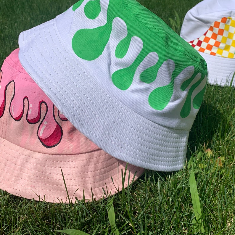 Paint Drip Bucket Hat Etsy