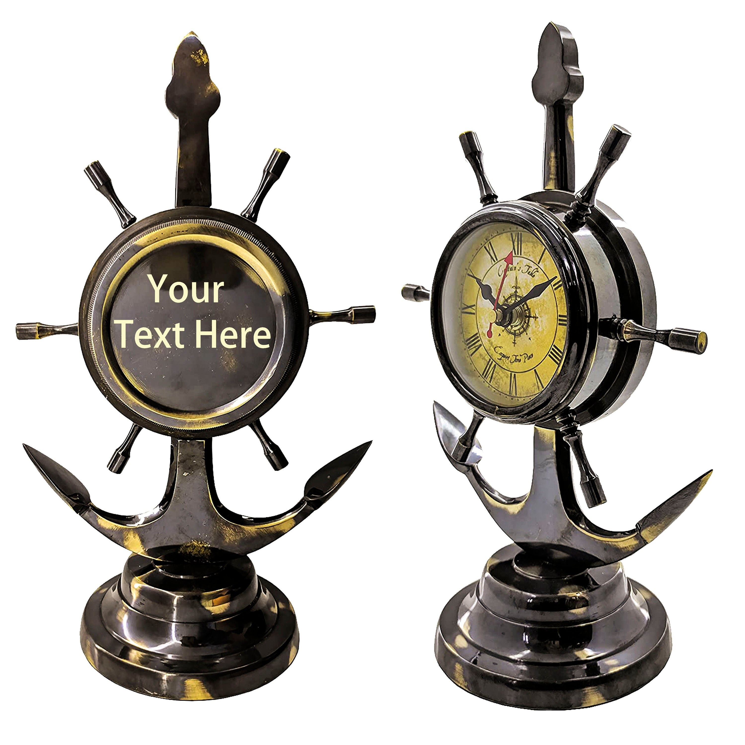 Personalized Brass Handmade Desk Clock Customized Desk Clock. Etsy