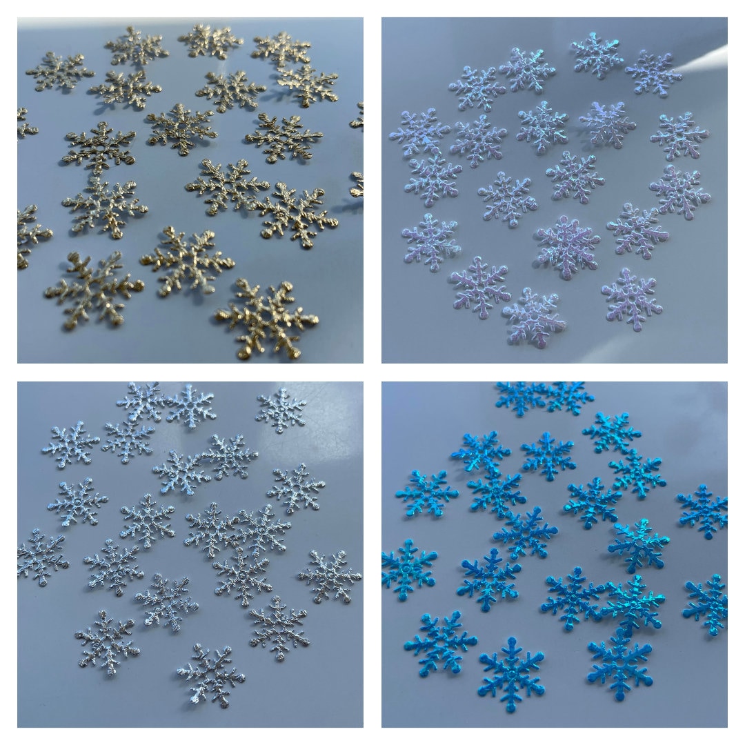 Diamond Glitter Snowflake Decals, Self Adhesive Christmas Stickers,  Permanent Transfers, Snowflakes Vinyl Stickers, Sparkly Snow Flakes 