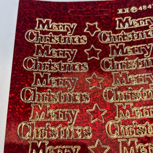 Frohe Weihnachten Peel Off Sticker Sheet Diamond Sparkle Card Craft
