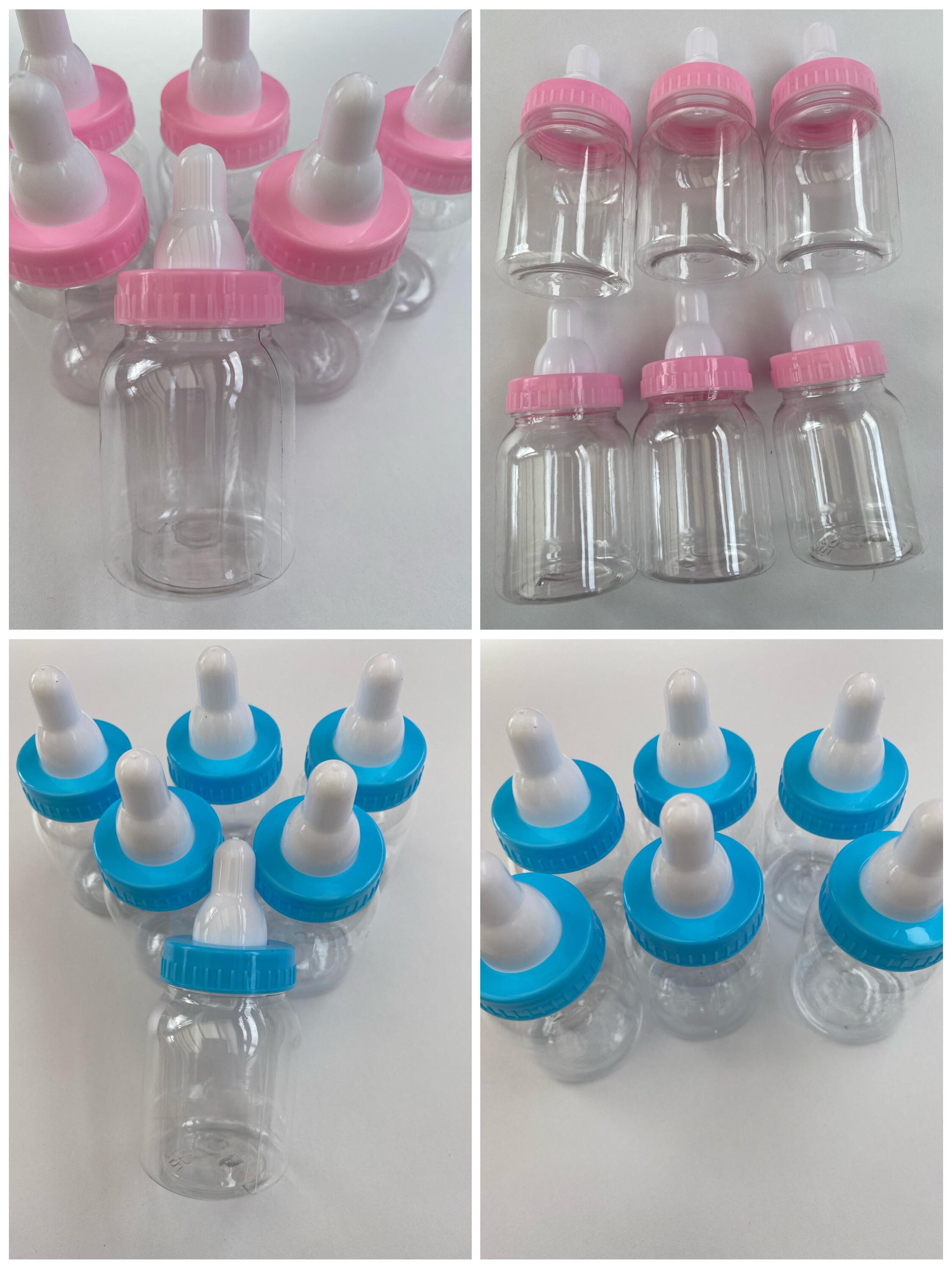 Mini Plastic Baby Bottles Baby Shower Party Favours Pink/Blue Etsy