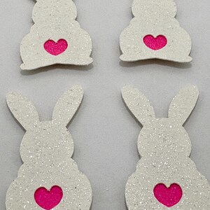 Adornos autoadhesivos para tarjetas con forma de conejito de Pascua, adornos para manualidades, adornos para tartas, troqueles hechos a mano con cartulina de primera calidad que no se desprende