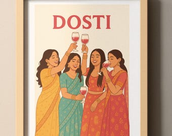 Desi Girls Print: Indian Friendship Wall Art (Digital Download)