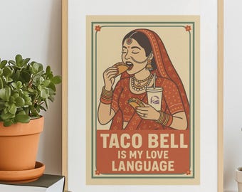 Funny Taco Bell Print: Retro Pop Art Kitchen Decor (Digital Download)