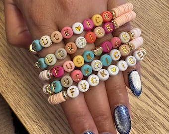 Anti ICE Protest Bracelet | Statement Beaded Jewelry | Immigrant Rights Activist Gift | Colorful Stretch Stack | Handmade Political Accessor