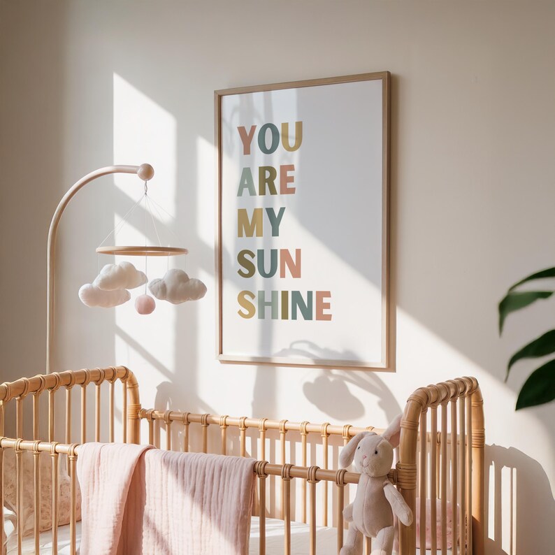 You Are My Sunshine Nursery Posters Set of 3 | Boho Watercolor Playroom ...