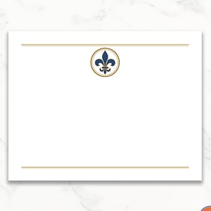 Cartes de notes Fleur de Lis ~ Taille A2 4.25 » x 5.5 » ~ Ensemble de 10 ~ Papeterie ~ Cartes de notes plates