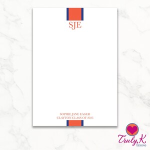 Couleurs de l'école ~ Papeterie personnalisée 5 x 7 po. ~ Cartes de correspondance plates ~ Jeu de cartes de correspondance personnalisées ~ Jeu de cartes de correspondance de papeterie ~ Lot de 15