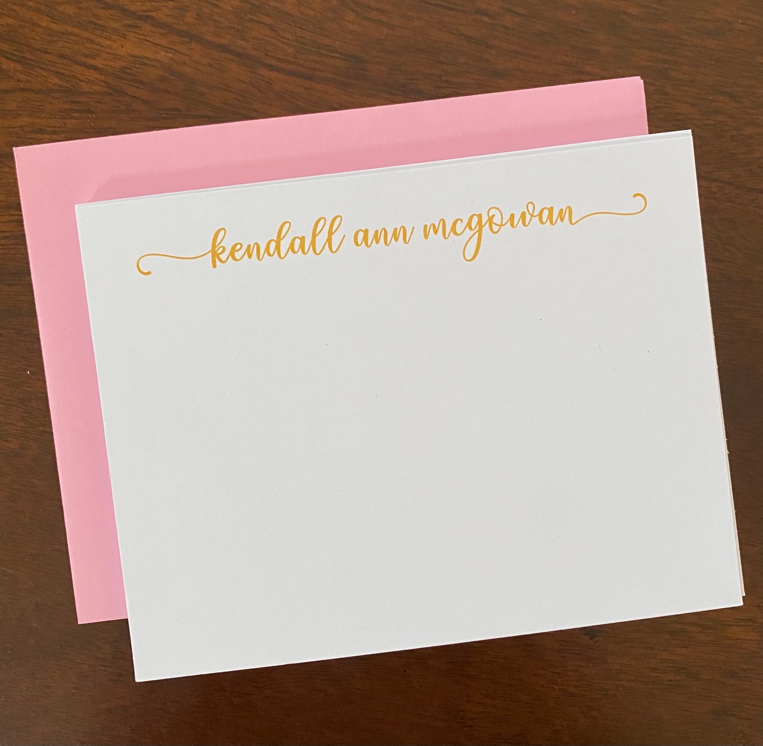 Personalized Stationery: Modern Script Note Cards (set of 15) or ...
