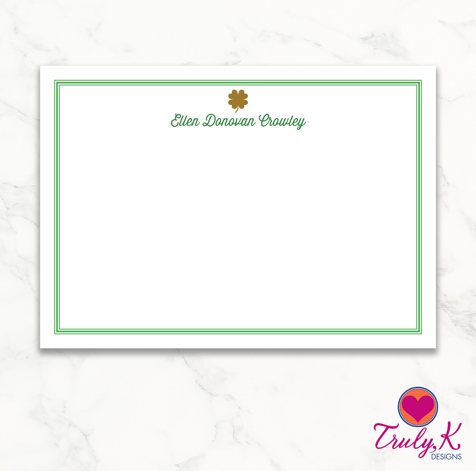 IRISH 5x7 Personalized Stationary Flat Note Etsy