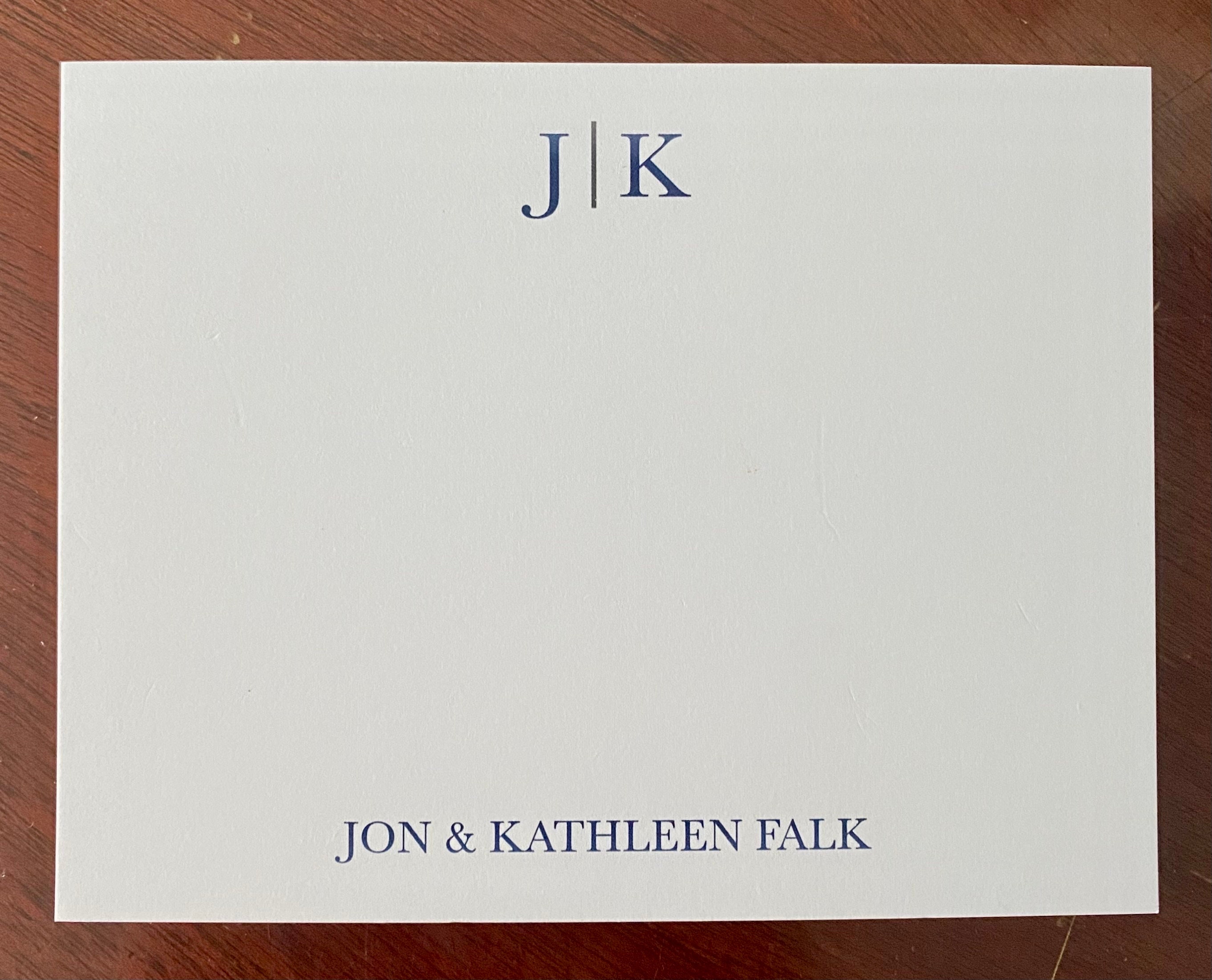 Initials With Thin Line ~ Personalized Stationery ~ Flat Note Cards ...