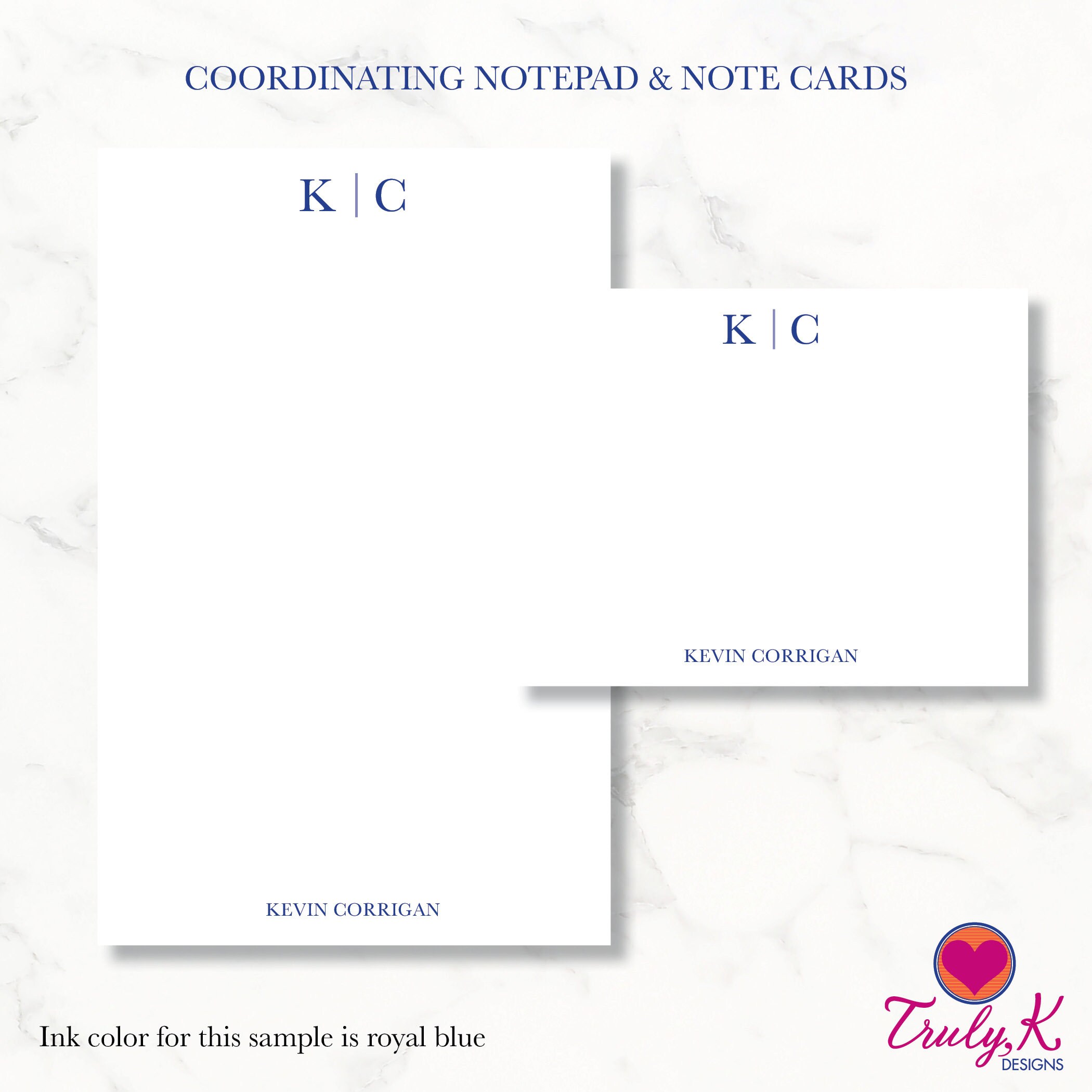 Initials With Thin Line ~ Personalized Stationery ~ Flat Note Cards ...