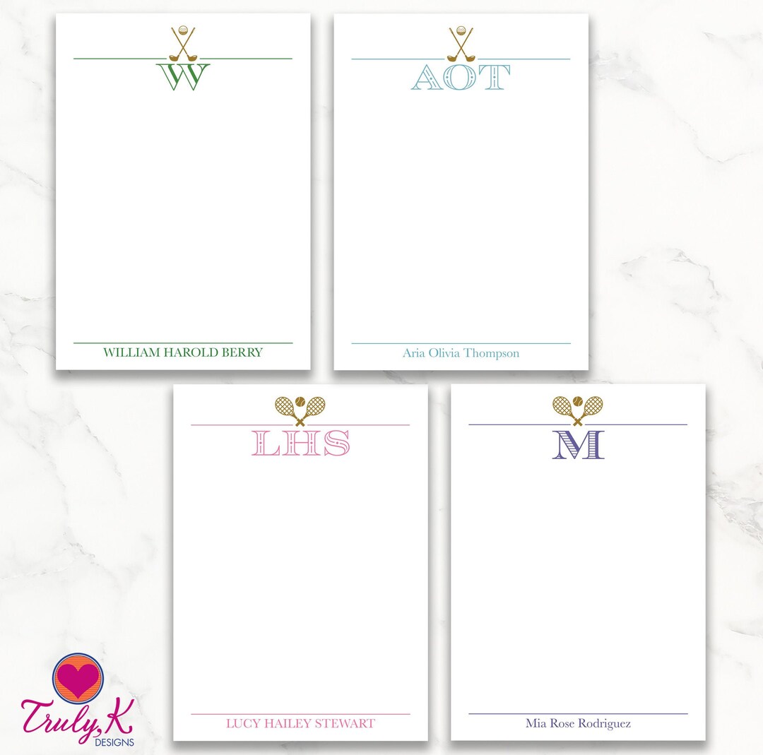 Golden Sports ~ 5" X 7" Personalized Stationery ~ Flat Note Cards ...